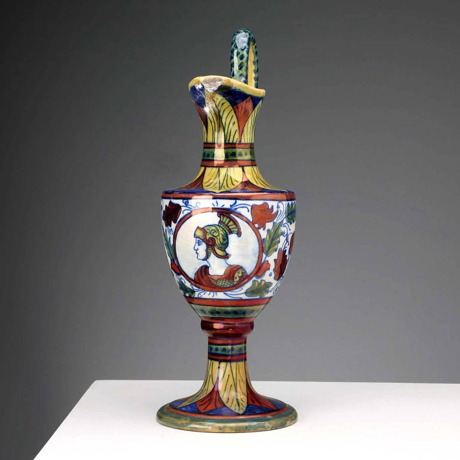 Vintage majolica vase, Gualdo Tadino factory, Italy, 1930s.