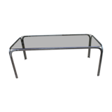 Coffee table chrome and smoked glass