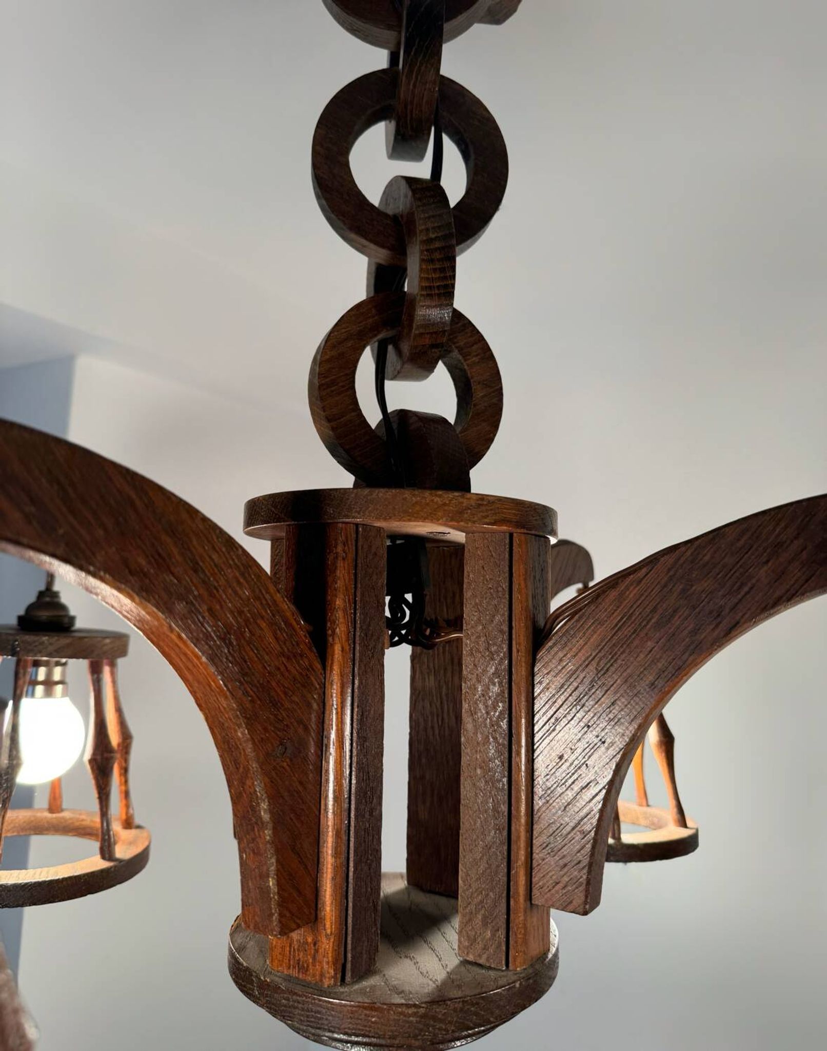 50s wooden chandelier