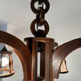 50s wooden chandelier