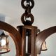 50s wooden chandelier