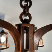 50s wooden chandelier