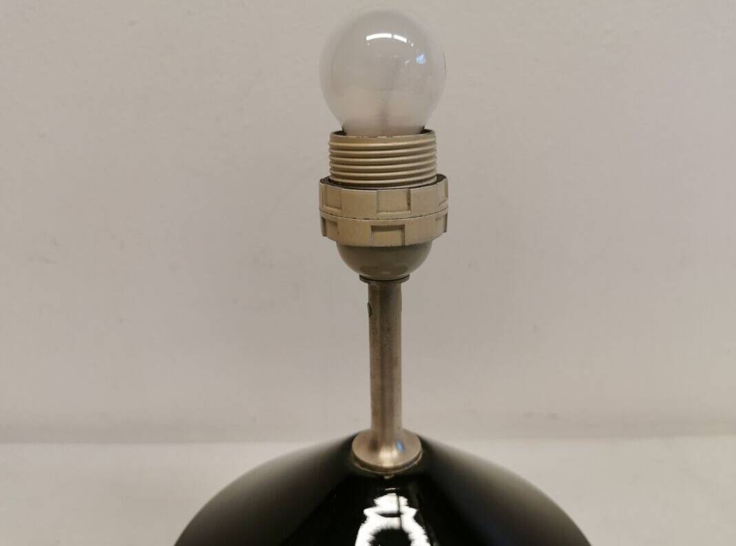 Pied de lampe Royal Copenhagen en verre noir pressé, modèle Astro