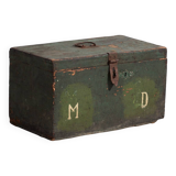 Coffre en bois vert ancien (vers 1910) # 4