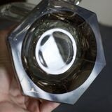 Vintage art deco crystal jug pitcher with silver feet