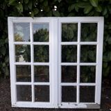 Fenêtre chêne H96,4xL95,8cm ancienne petits carreaux