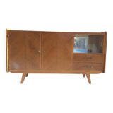 Vintage 50s/60s wooden enfilade – Scandinavian style – bar display cabinet