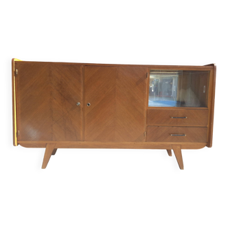 Vintage 50s/60s wooden enfilade – Scandinavian style – bar display cabinet