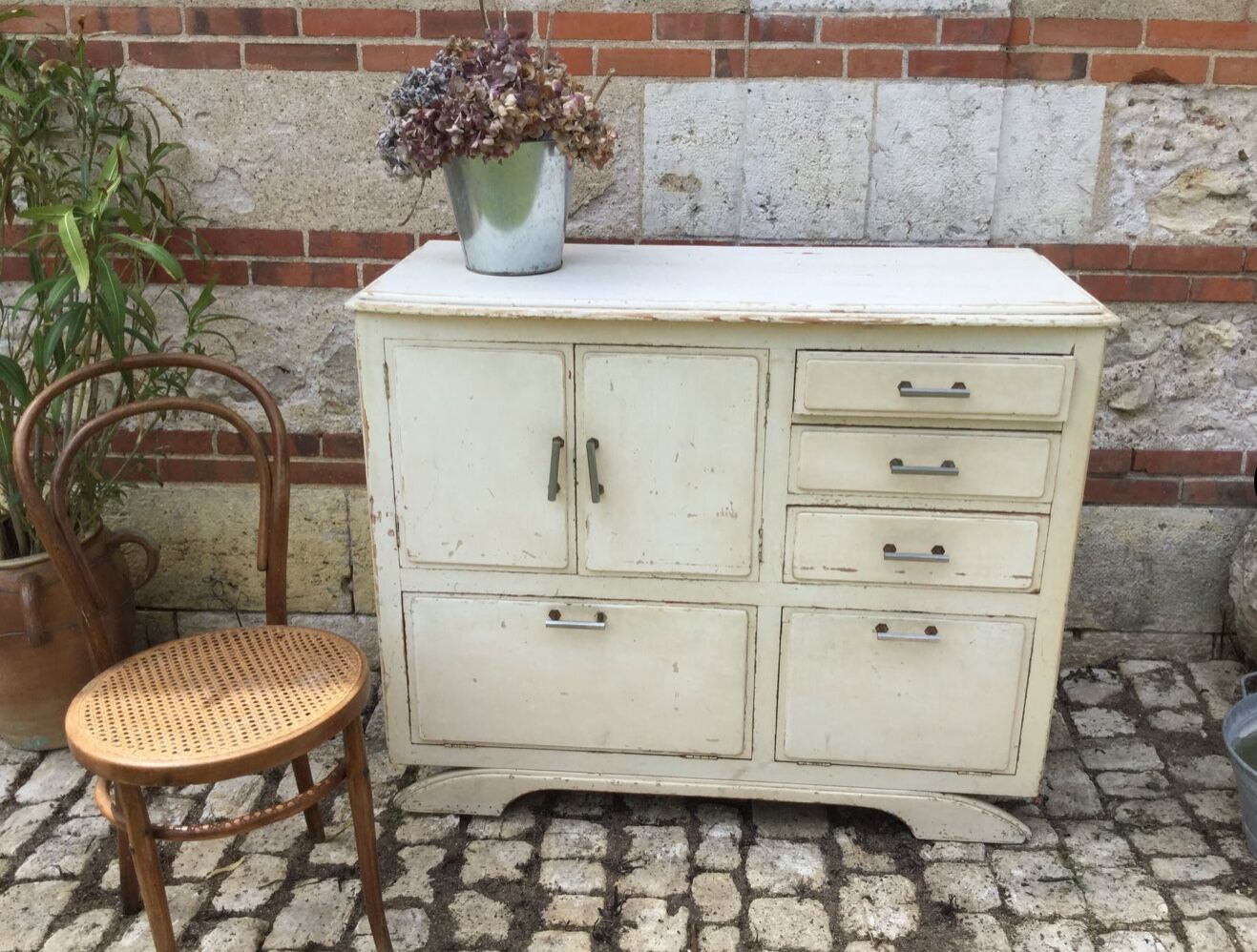 Vintage white skated buffet