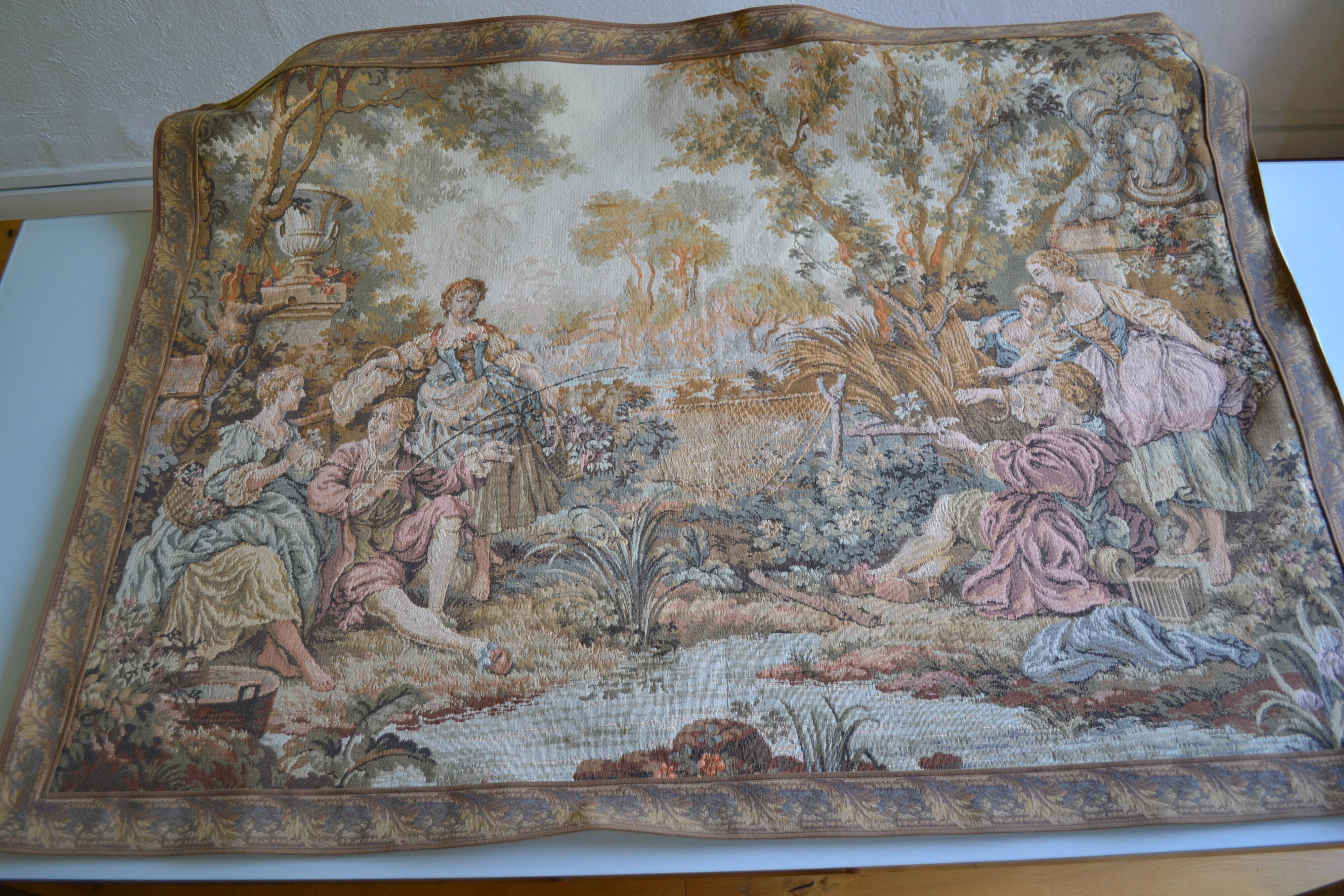 "Fishing party of Madame de Maintenon" Classical-inspired tapestry