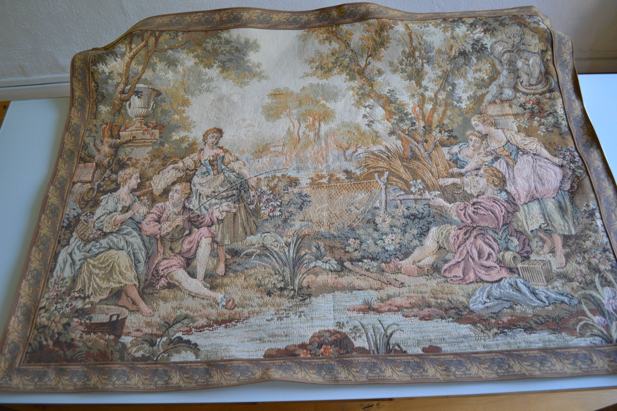 "Fishing party of Madame de Maintenon" Classical-inspired tapestry