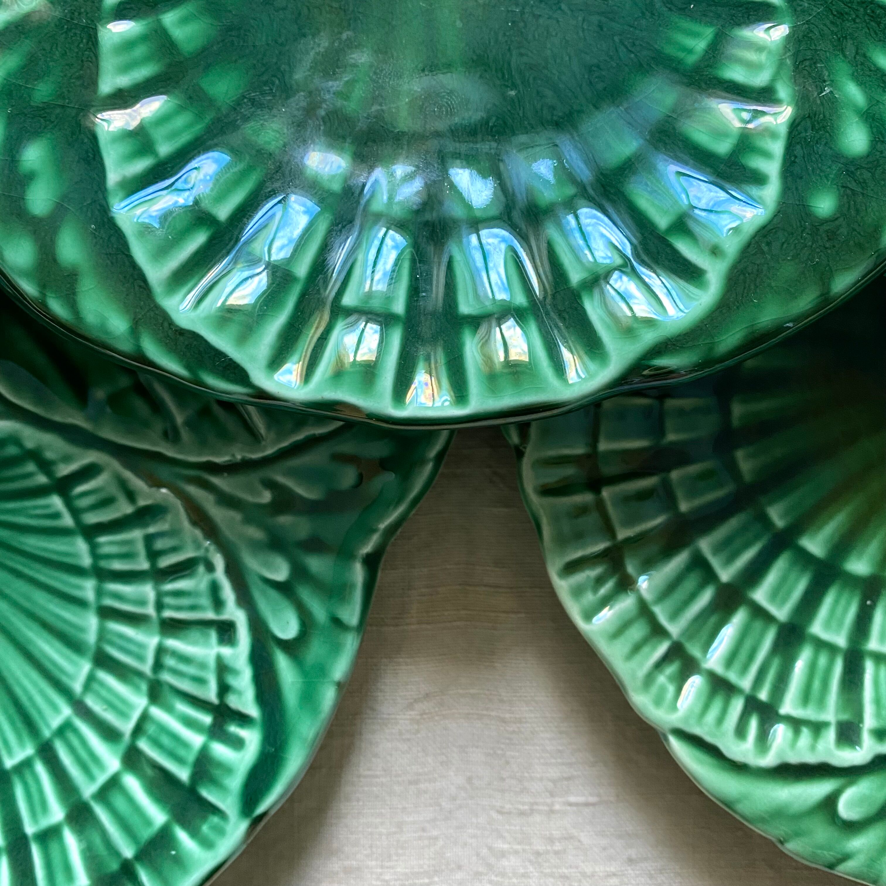 Vintage ceramic oyster plates