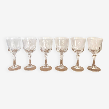 Red wine glasses - Cristal d'arques - Auteuil model - vintage