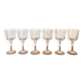 Verres à vin rouge - Cristal d’arques - modele Auteuil - vintage