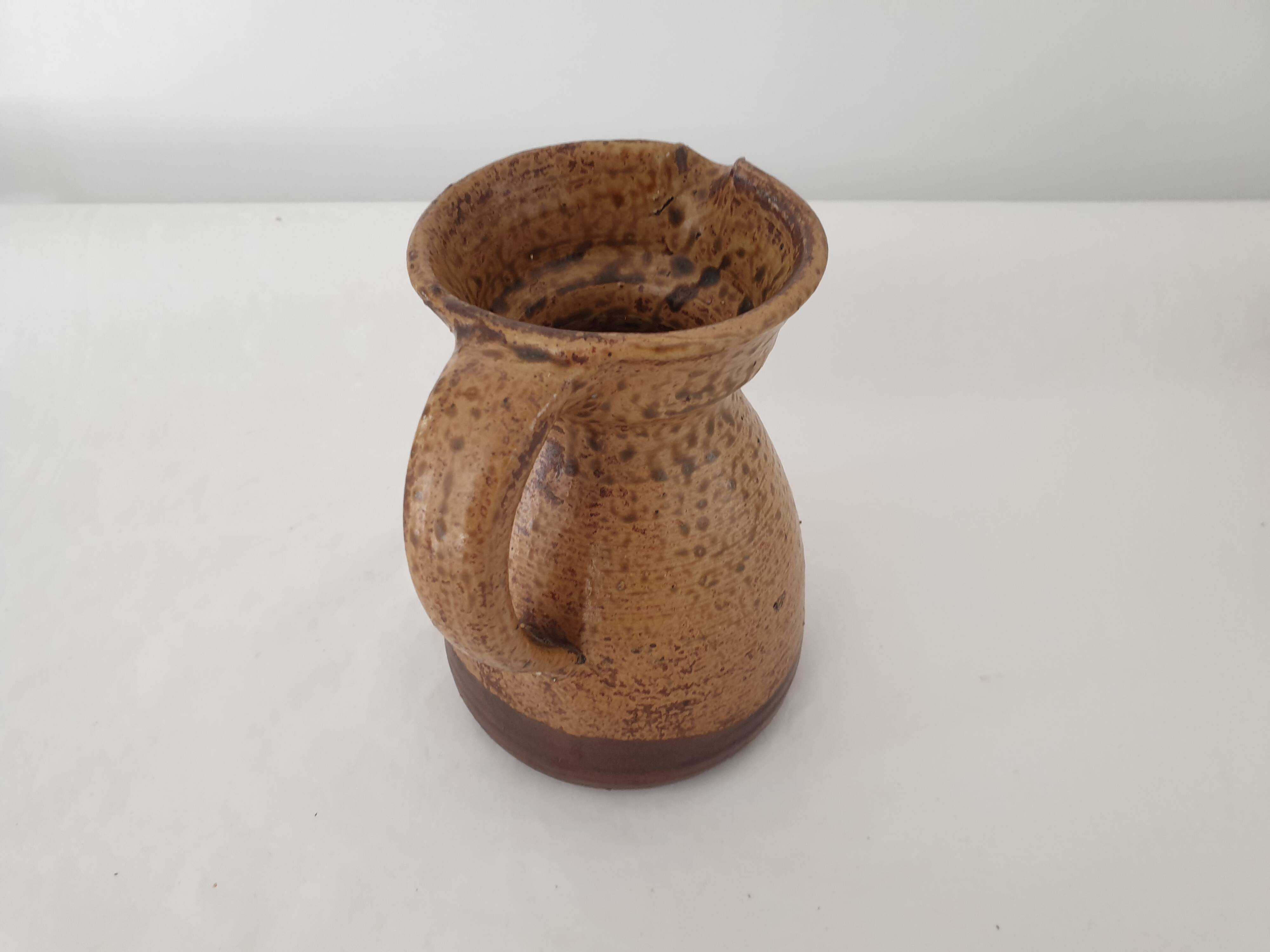 Ceramic pitcher (pyrite stoneware) Signed André Bodin