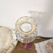 Vintage table lamps – Repainted glossy purple wooden bases + globes a