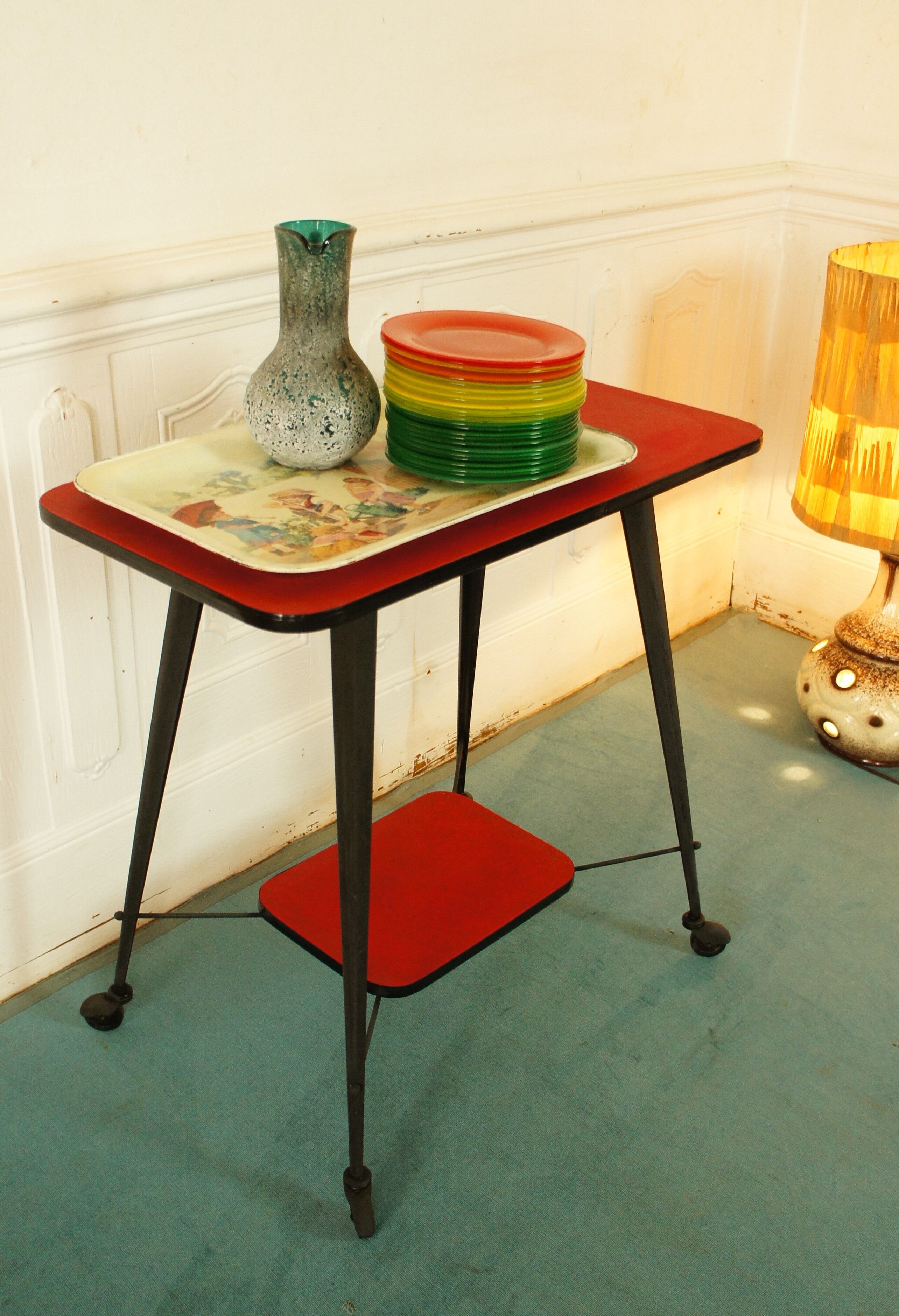 Desserte feet compass folded black steel - skai