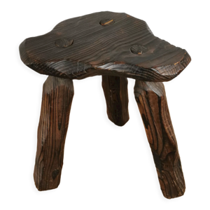 Tabouret tripode brutaliste