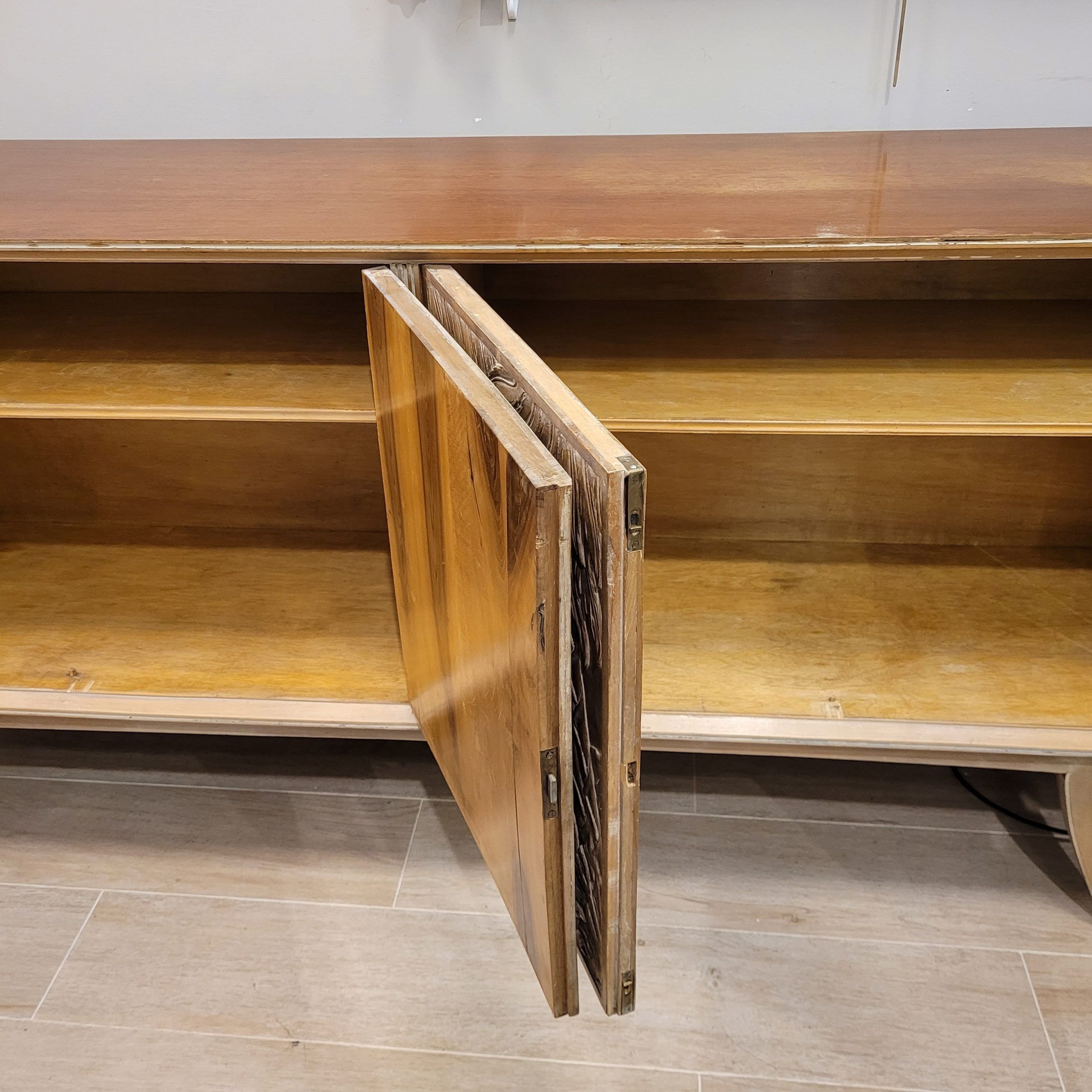 Enfilade / buffet, by Rafael García Nicolau, carved oak, Mid-century, 1970s – Spain