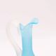 Elegant azure blue blown glass ewer vase