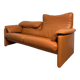 Maralunga Cassina style sofa in tan leather