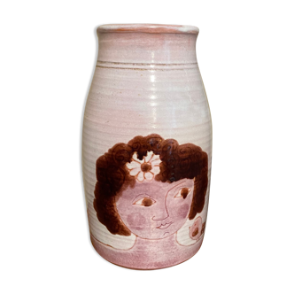 Large vase with decorations of woman Frères Cloutier