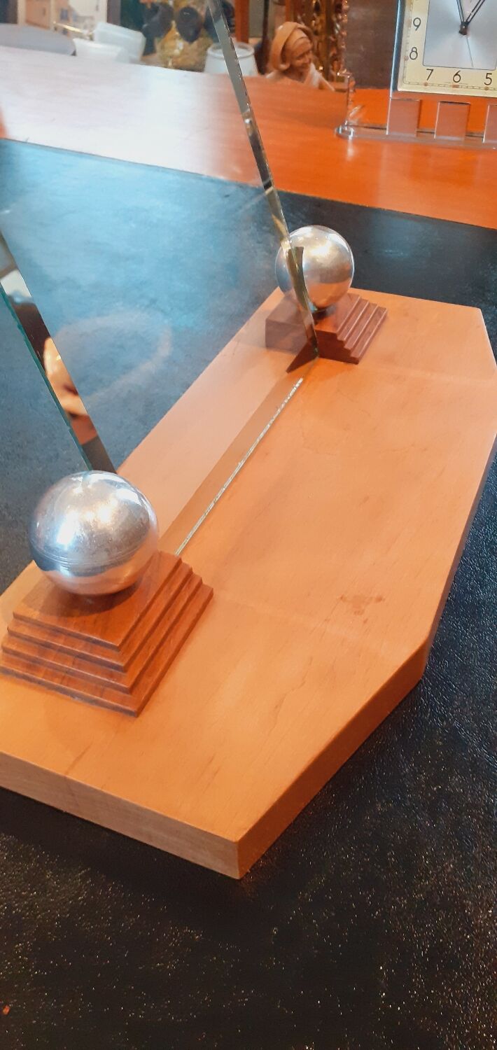 Art deco photo door year 40 in walnut and solid ash