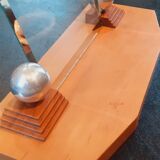 Art deco photo door year 40 in walnut and solid ash