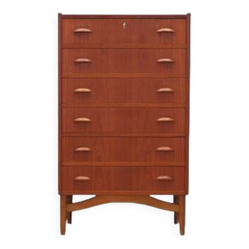 Teak chest of drawers, Danish design, 1970s, production: Denmark