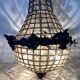 Empire-style hot air balloon chandelier with 6 lights and crystal drops