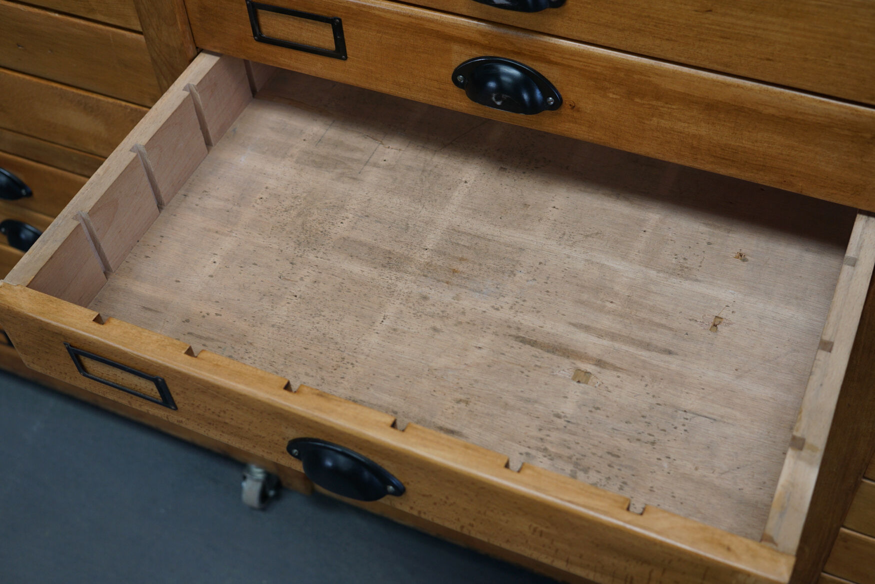 German beech apothecary cabinet, 1930s