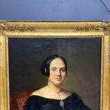 Oil on canvas by charles fournier portrait of femme au camee 1840
