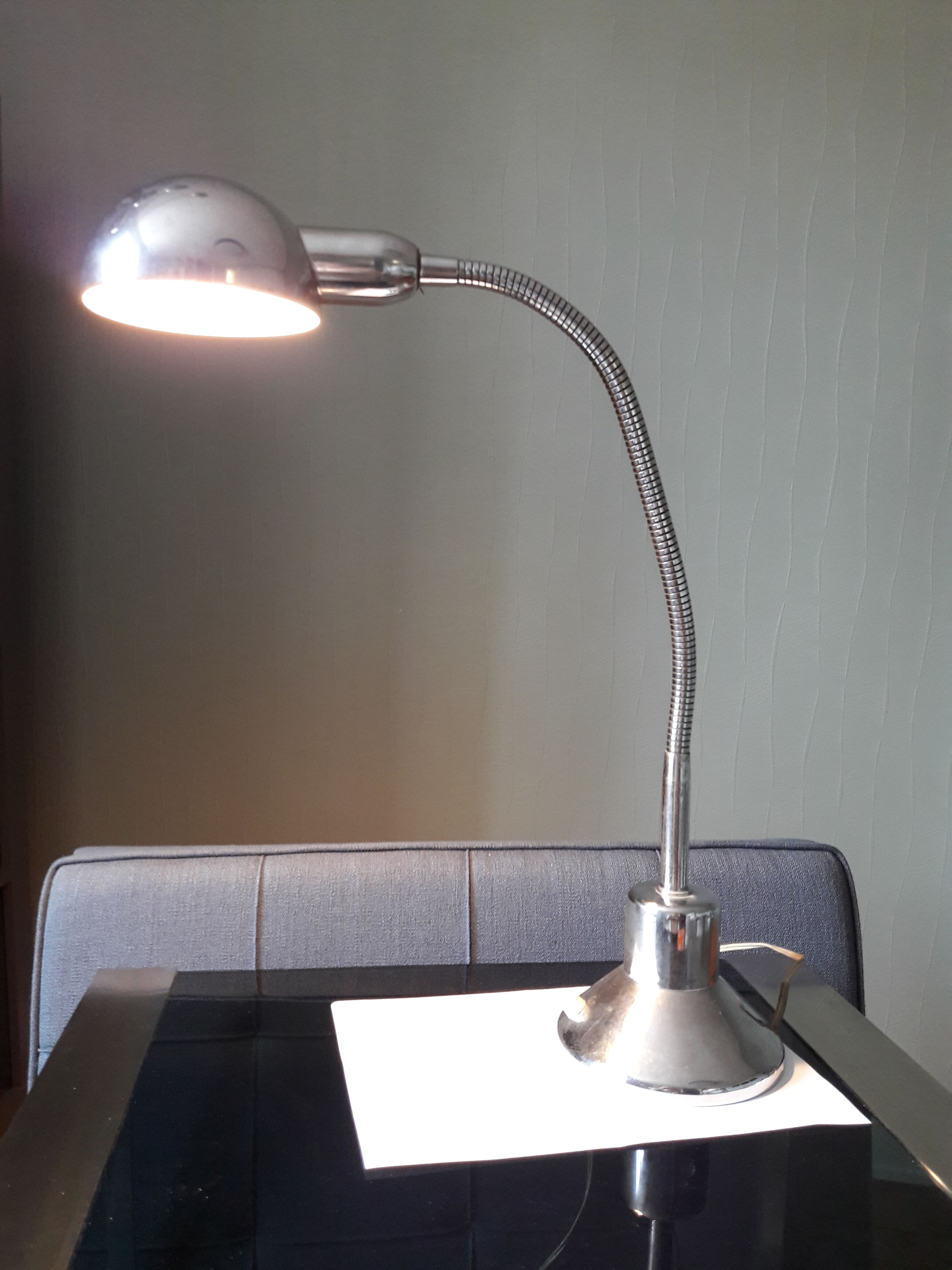 Chrome flexible desk lamp