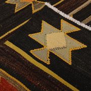 6x10 Black & Yellow Turkish Wool Kilim Rug,Area Kilim Rug 170x312 Cm