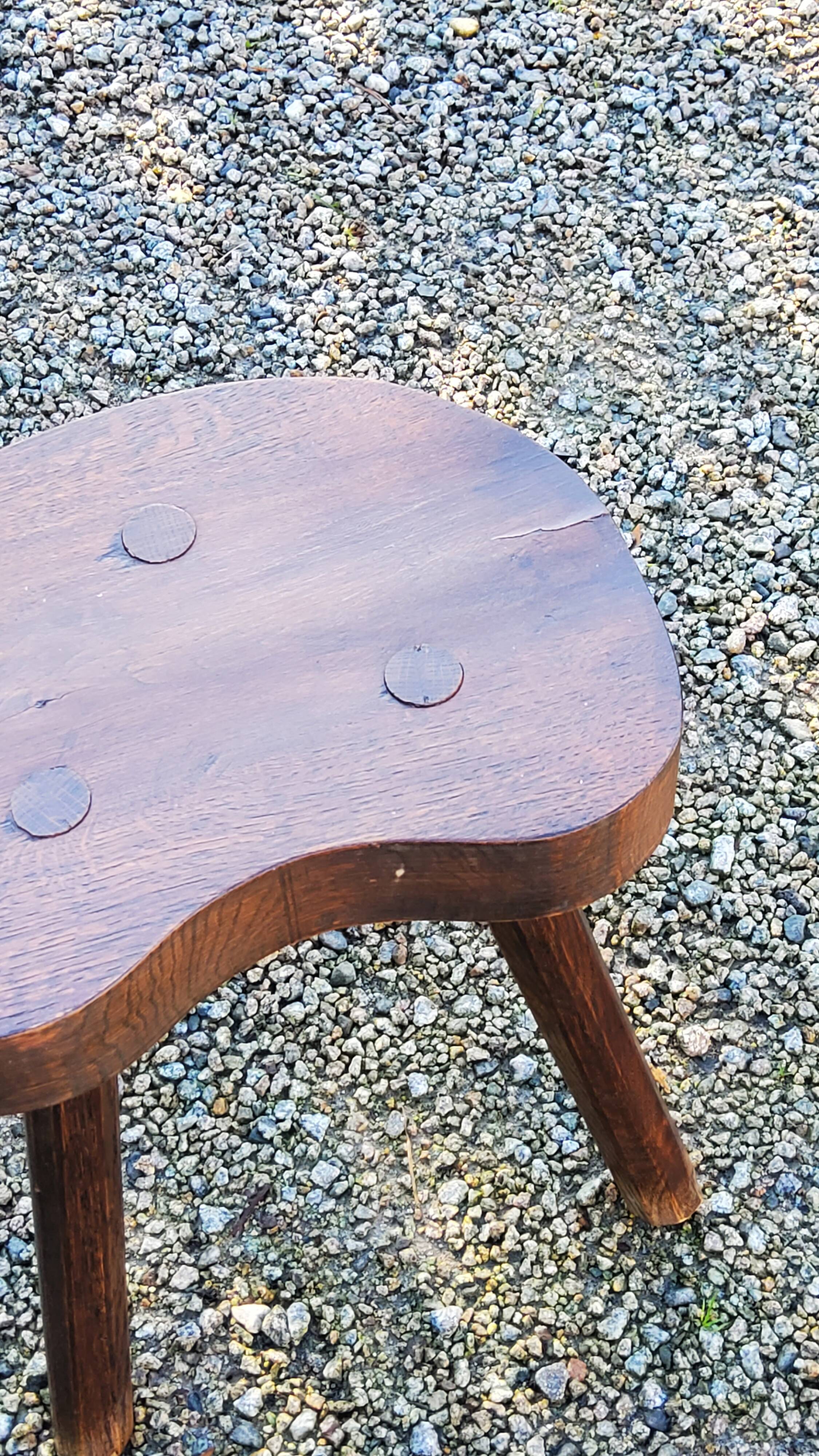 Pair of vintage shepherd stools in solid oak