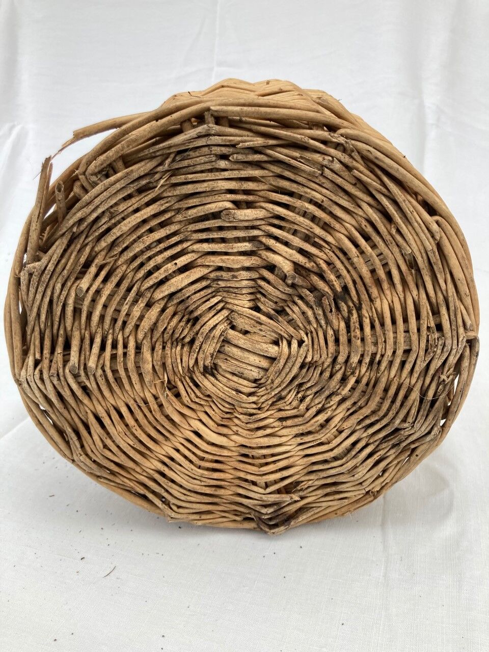 Demijohn type canister covered in wicker