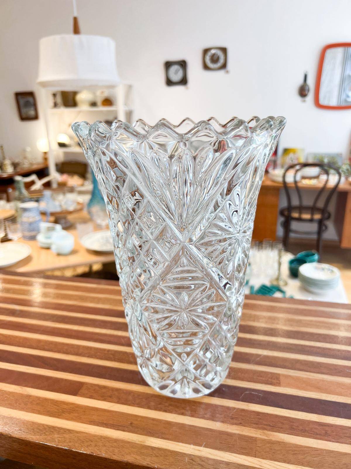 Large moulded glass vase - 1970s/80s