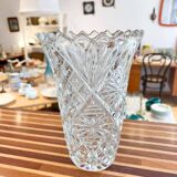 Large moulded glass vase - 1970s/80s