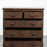 English antique oak chest of drawers / commode from the early 18th century