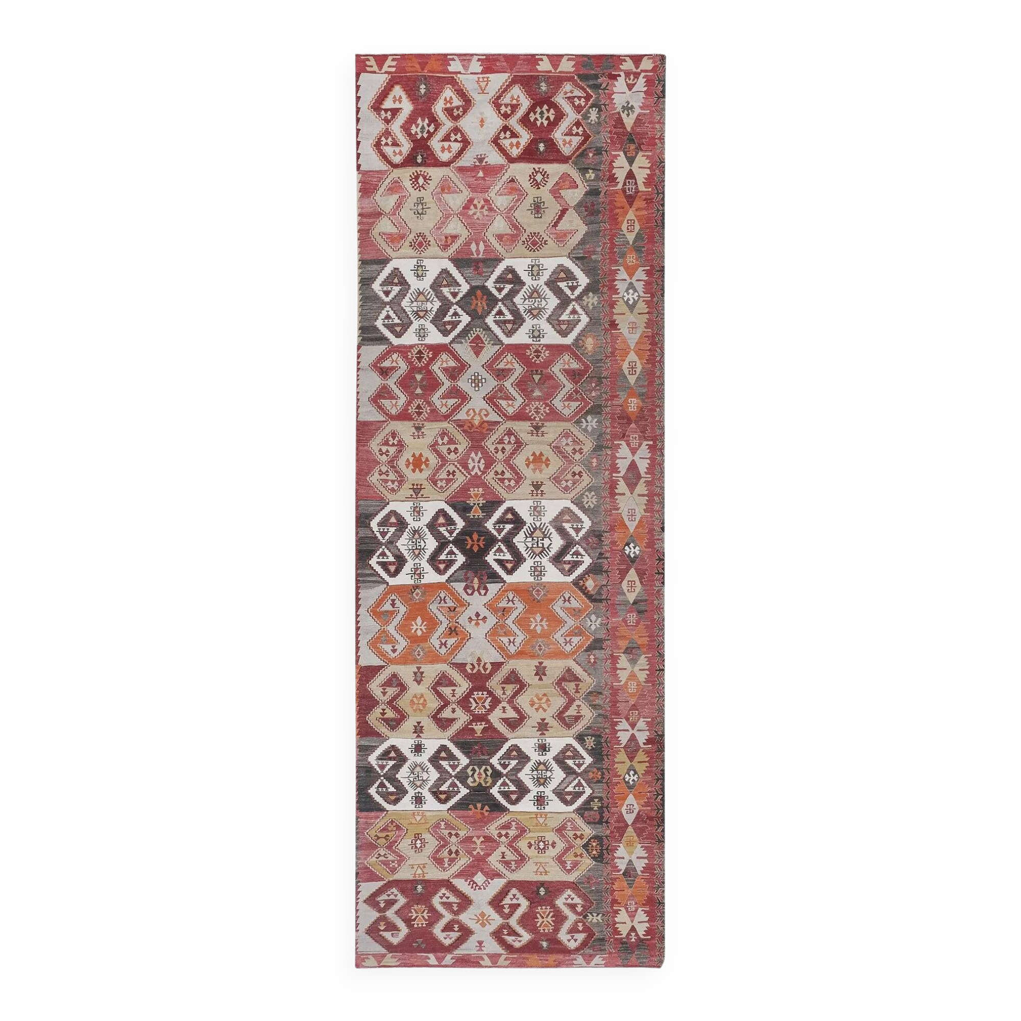 Vintage Turkish hallway rug 150x440 cm
