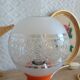 Retro orange table lamp and 70s glass globe