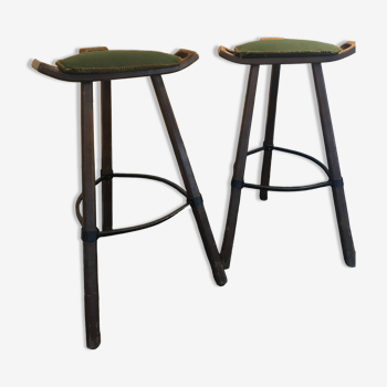 paire de Tabourets de bar style Carl Malmsten