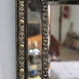 Miroir en laiton repoussé, style louis xiv, époque napoléon iii – xixe