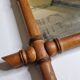 Turned wooden mirror in imitation of bamboo, mid-century, 47 cm x 59 cm
