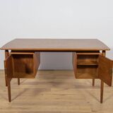 Bureau en teck autoportant de style moderne du milieu du XXe siècle, Danemark, années 1960