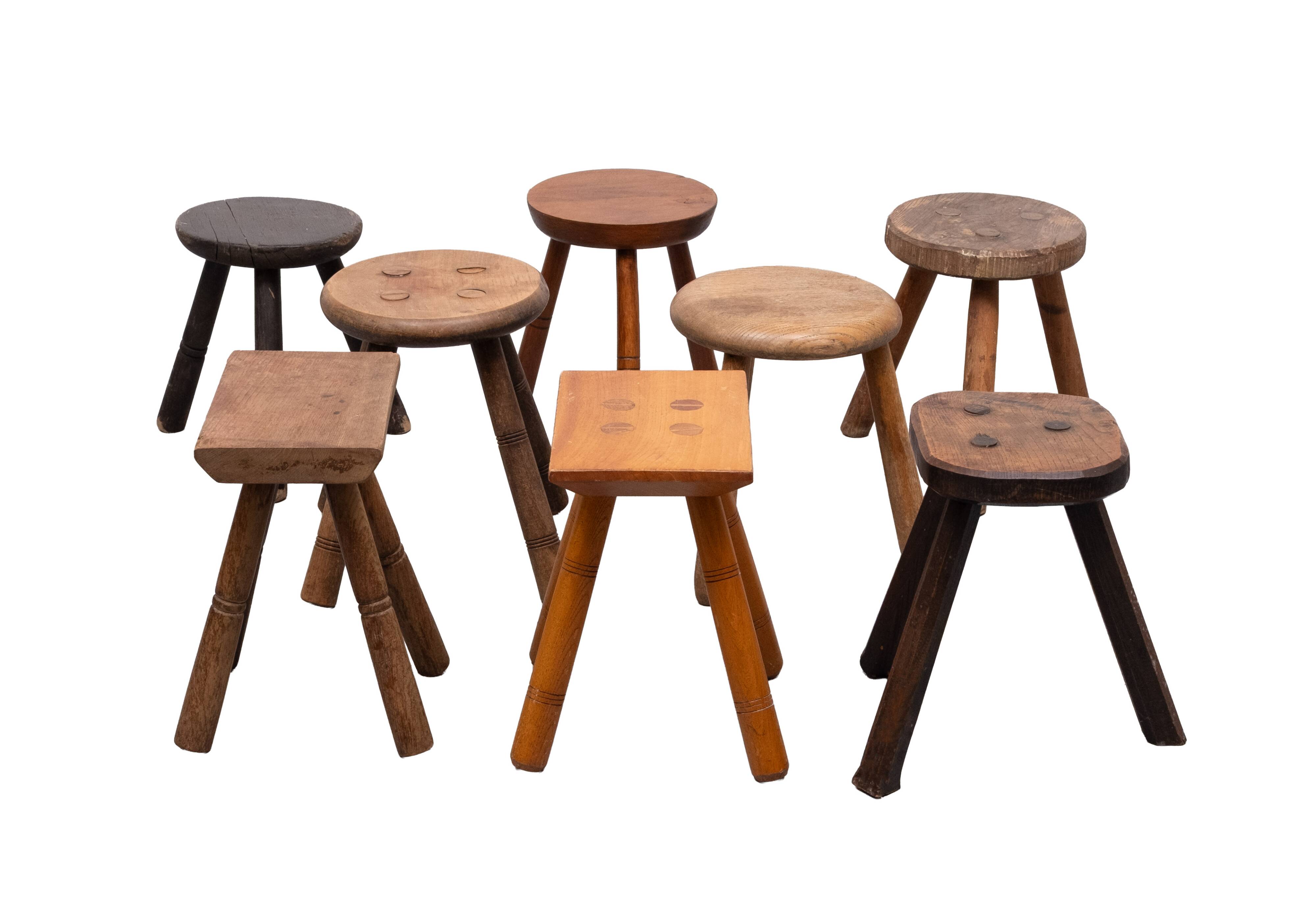 Set of 8 original Milk stools 1950s Holland
