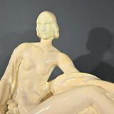 Sculpture “Young woman among flowers”, Odyv, Manufacture Berlot-Mussier, Art Deco