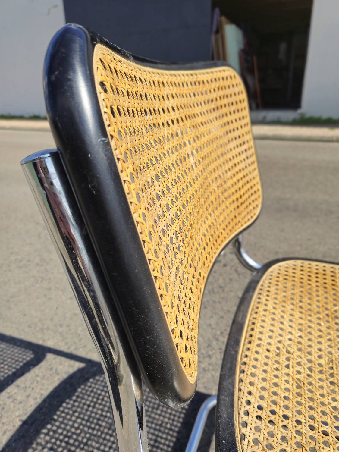 Marcel Breuer B32 chair in original cane signed Italy