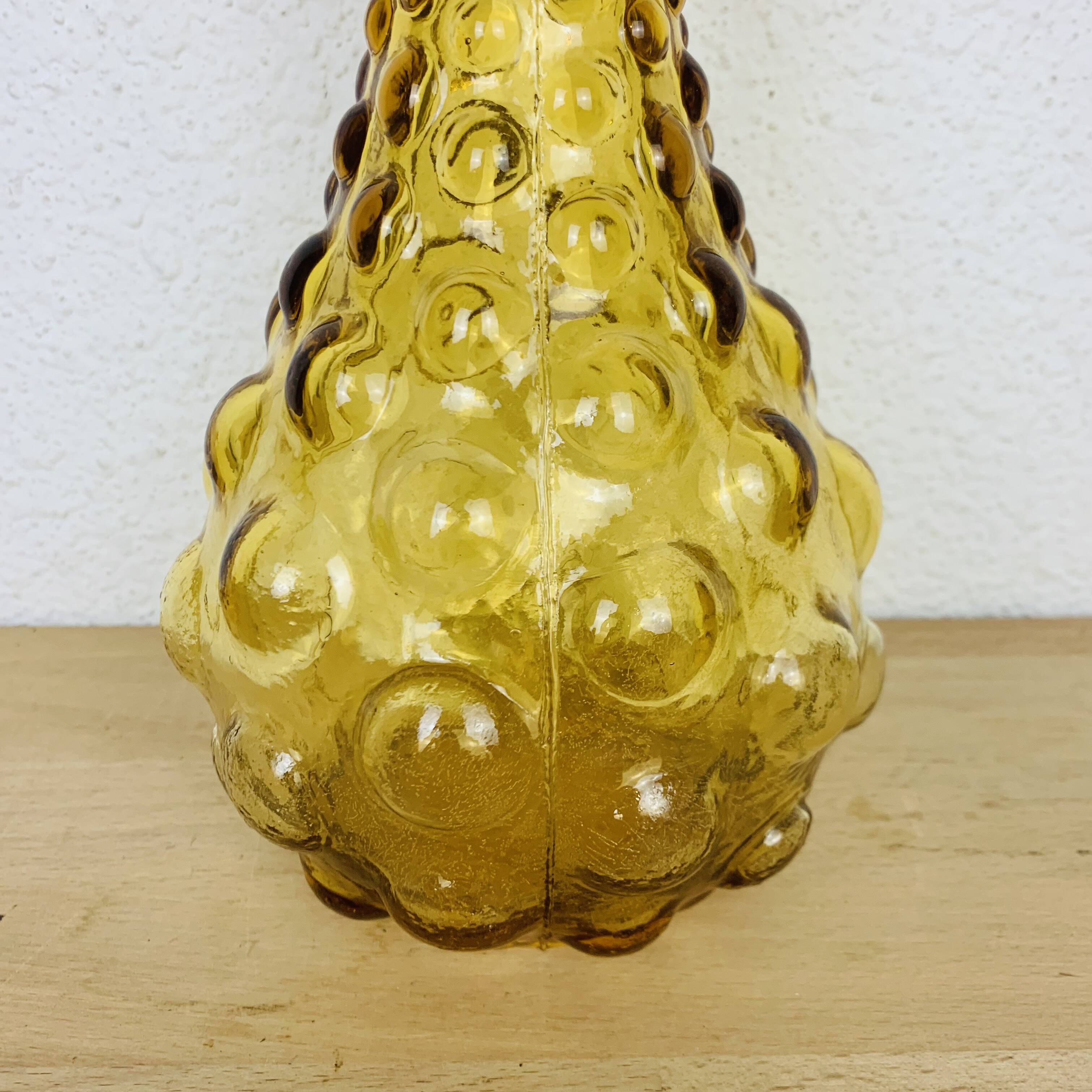 Carafe Empoli Italian bottle yellow glass, vintage