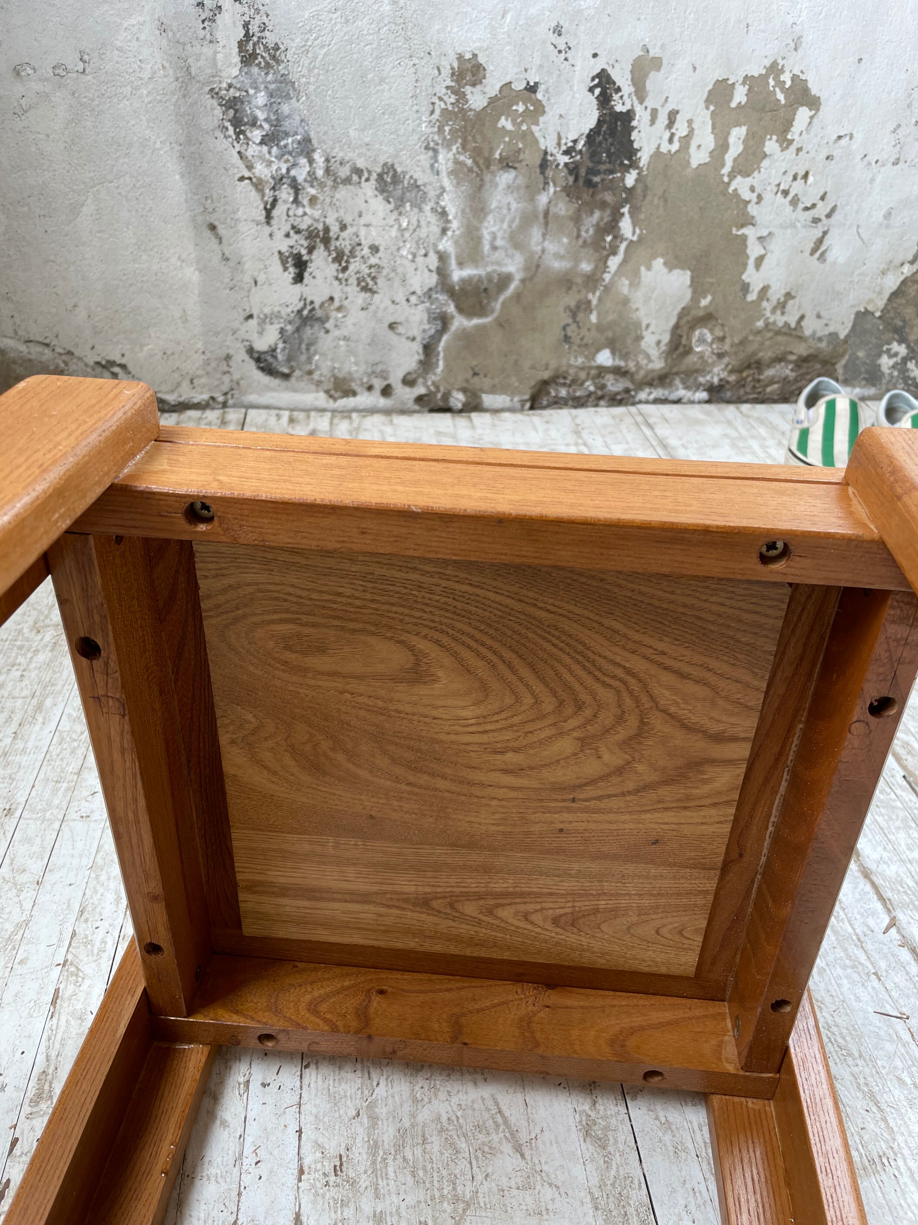 Solid elm stool Maison Regain